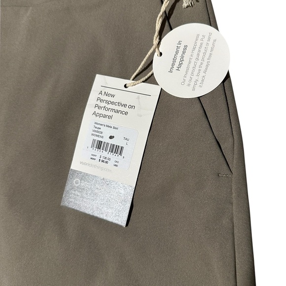 NWT Vuori Taupe Meta Skirt Size L - Picture 7 of 7